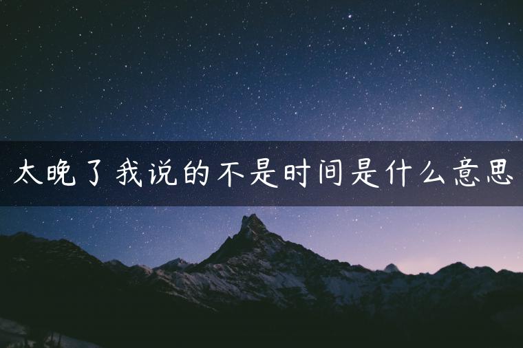 太晚了我说的不是时间是什么意思