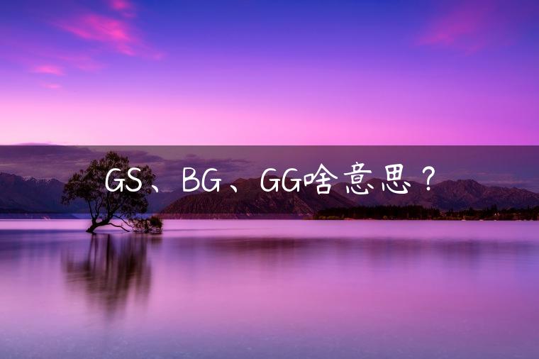 GS、BG、GG啥意思？