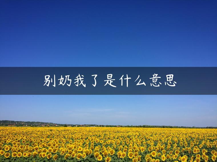 别奶我了是什么意思