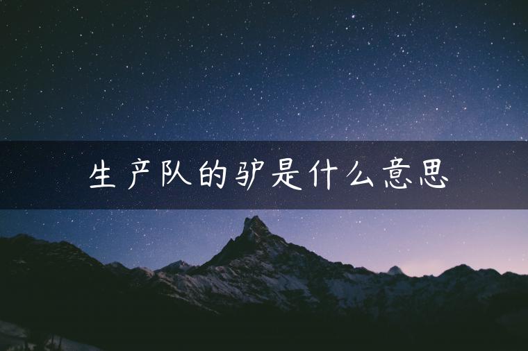 生产队的驴是什么意思