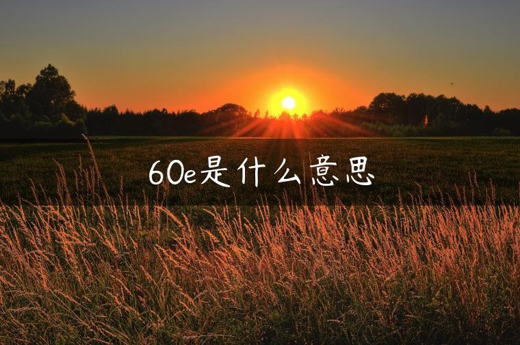 60e是什么意思