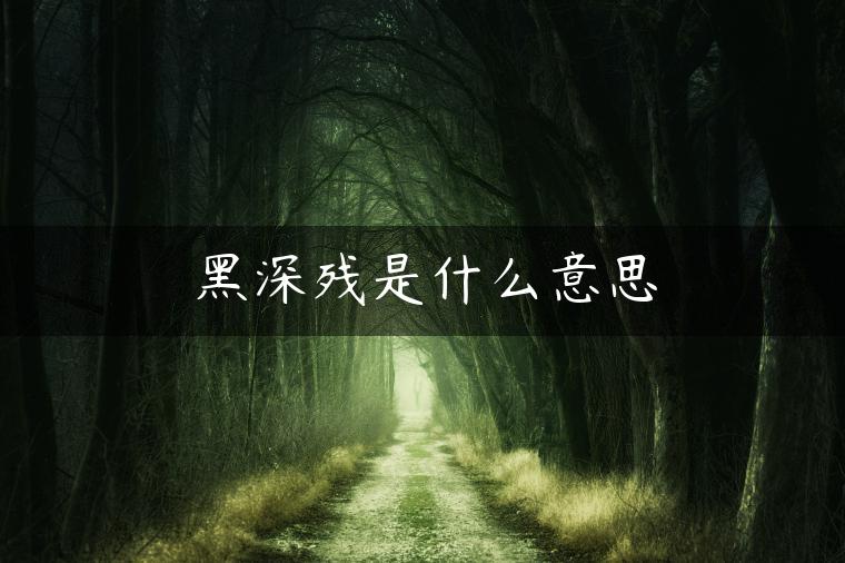 黑深残是什么意思