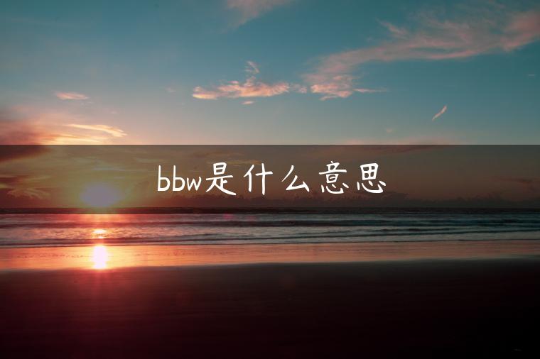 bbw是什么意思