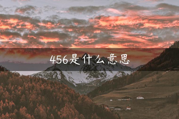 456是什么意思