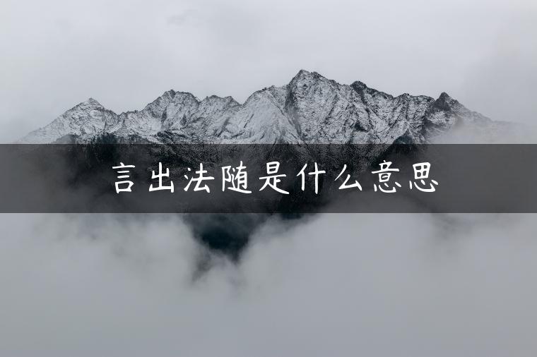 言出法随是什么意思