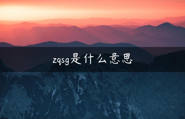 zqsg是什么意思