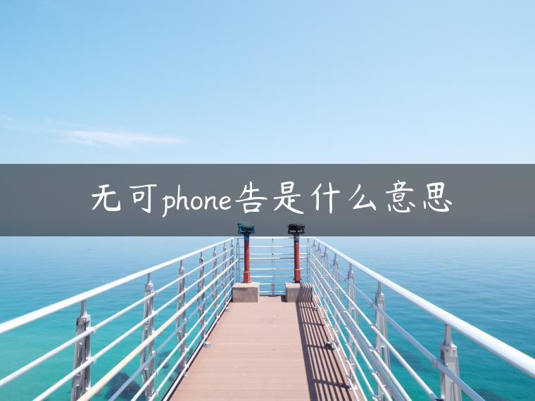 无可phone告是什么意思