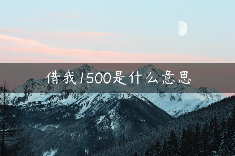 借我1500是什么意思