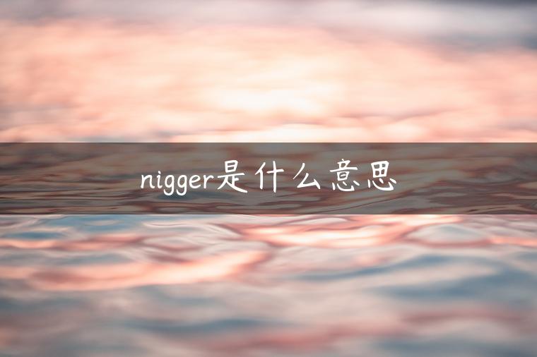 nigger是什么意思